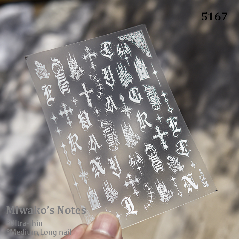 Ultra-Thin Stickers - Ultra-thin Cross Snake Skull Self-Adhesive Gothic Dark Romance Decals for Nail Art Decoration