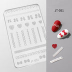 Lace Silicone Mold -Shallow Groove for 3D Effect Embossed Stickers, Nail Art Decoration Carving Templates for DIY Precise Pattern