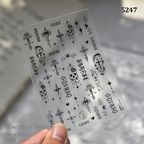 Ultra-Thin Stickers - Ultra-thin Cross Snake Skull Self-Adhesive Gothic Dark Romance Decals for Nail Art Decoration