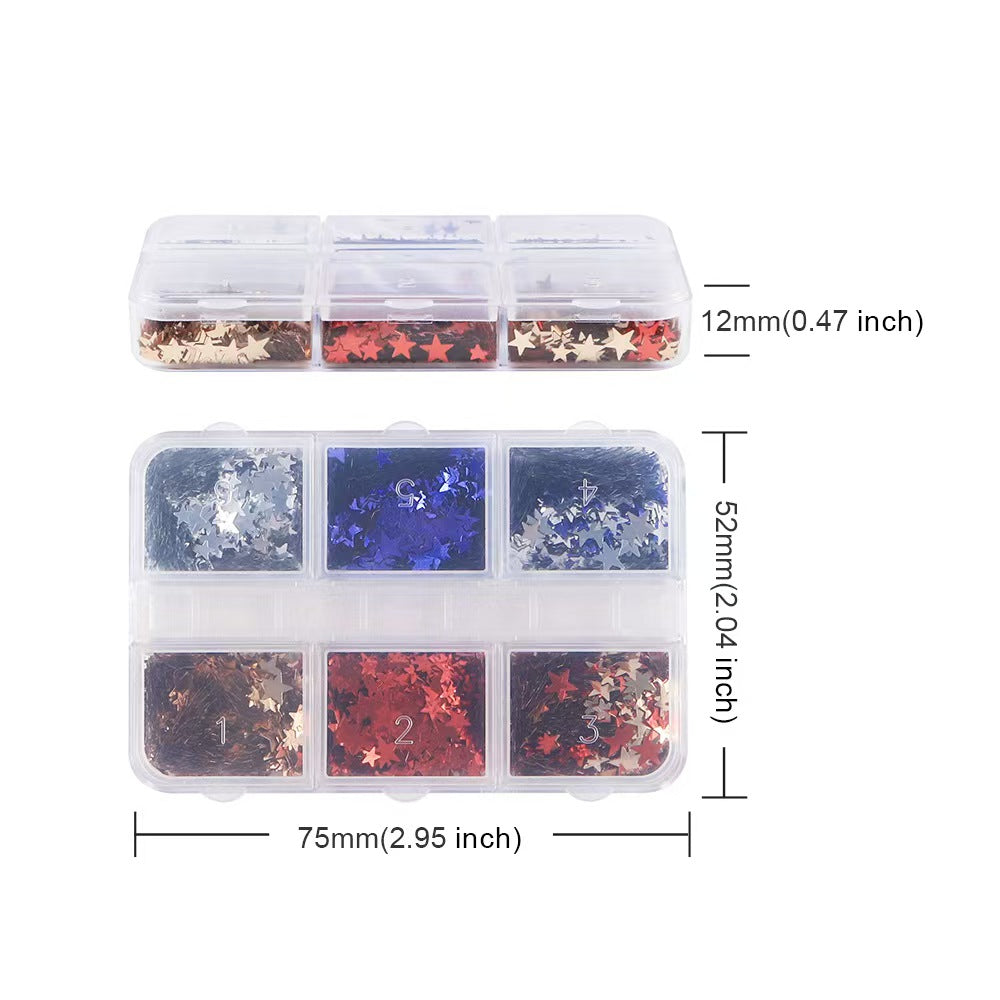 Pentagram Sequins - Thin 4 Colors 3mm and 5mm 3D Holographic Colorful Nail Art Glitter Supplies for Nails DIY Decorations