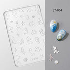 Ocean Silicone Mold - Shallow Groove for 3D Effect Embossed Stickers, Nail Art Decoration Carving Templates for DIY Precise Pattern