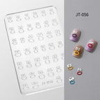 Cartoon Silicone Mold - Shallow Groove for 3D Effect Embossed Stickers, Nail Art Decoration Carving Templates for DIY Precise Pattern