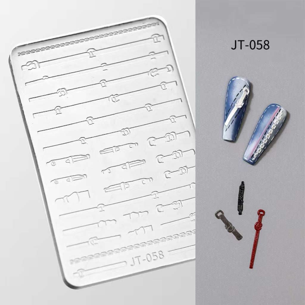 Lace Silicone Mold -Shallow Groove for 3D Effect Embossed Stickers, Nail Art Decoration Carving Templates for DIY Precise Pattern