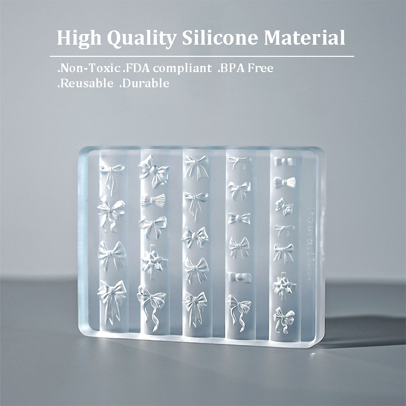 Bow Silicone Mold -5D Effect Nail Art Charms Decoration Carving Templates for DIY Precise Pattern