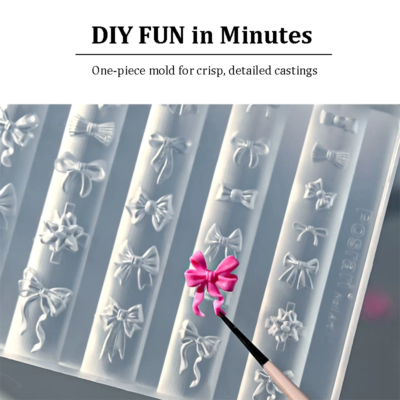 Floral Silicone Mold - 5D Nail Art Charm Sculpture Decoration Carving Templates for DIY Precise Pattern