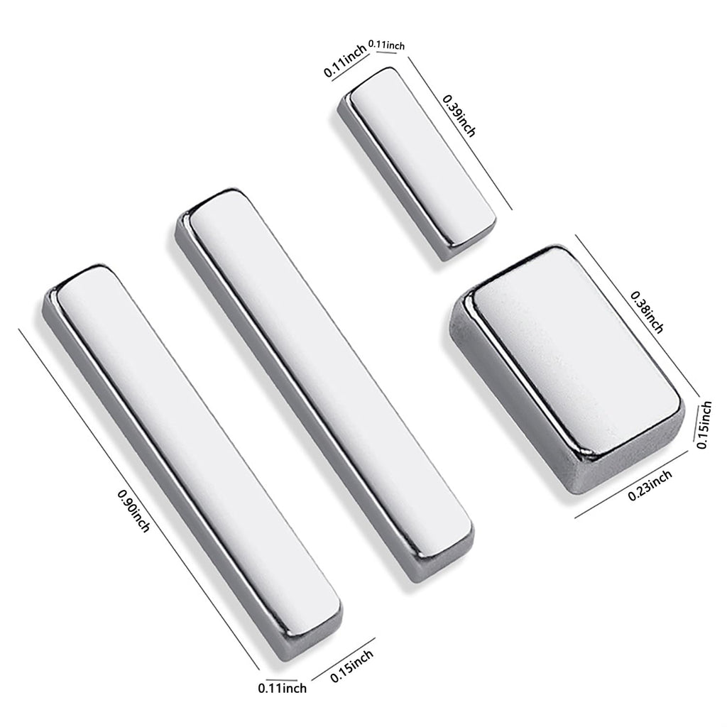 4Pcs Mini Nail Magnet Rectangle for Beginner Professional - Circles Lines Plaid Pattern Designs Cat Eye Magnet Tool for Nail Art