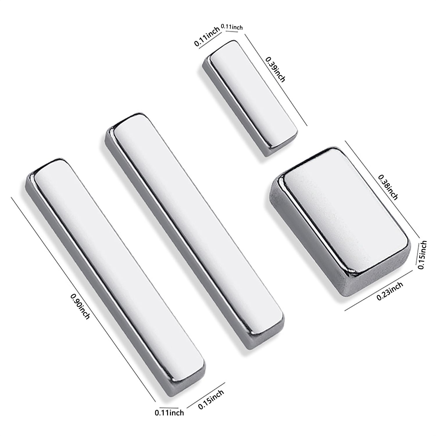 4Pcs Mini Nail Magnet Rectangle for Beginner Professional - Circles Lines Plaid Pattern Designs Cat Eye Magnet Tool for Nail Art