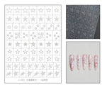 Stellar Stencils - Star Patterns Self-adhesive Reusable Gel Airbrush Nail Guides Decals Templates Stickers Supplies Vinyl for beginners easy DIY Manicure