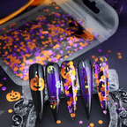 Halloween Sequins - Ultra-Thin Mix Skull Pumpkin Bat Ghost Cat Witch Design 3D Holographic Nail Art Glitter Supplies for Nails DIY Decorations