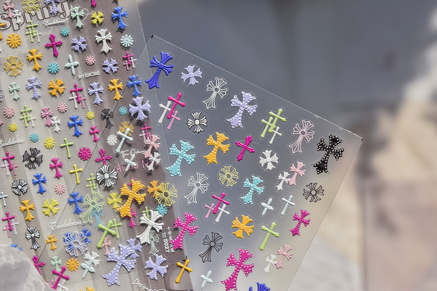 Stickers - 3D Cross Self-Adhesive Decals for Nail Art Decoration
