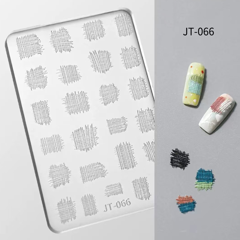 Sweater 3D Shallow Embossed Mold - Lines Hearts Hat 3D Nail Art Sticker Effect Silicone Groove Carving Templates for DIY Precise Pattern