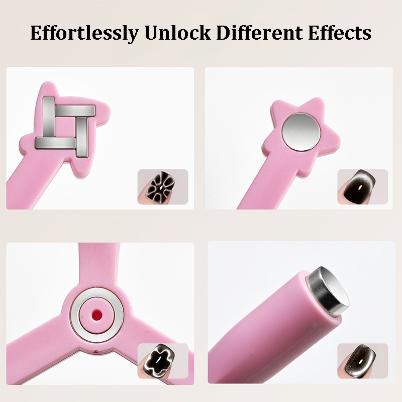 4 in 1 Triangle Nail Magnet for Beginner Professional - Ultra-Strong Magnet Wand Cat-Eye Magnet Wand Tool for Nail Art