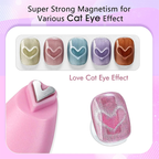 Nail Magnet for Beginner Professional - 3 in 1 Heart Multifunctional Cat Eye Magnet Tool for Nail Art