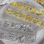Christmas Charm - 12-Grid  Metallic Alloy Christmas Trees Nail 3D Art Accessories Easy-to-Apply for Beginner Professional Creative Eye-Catching Manicures