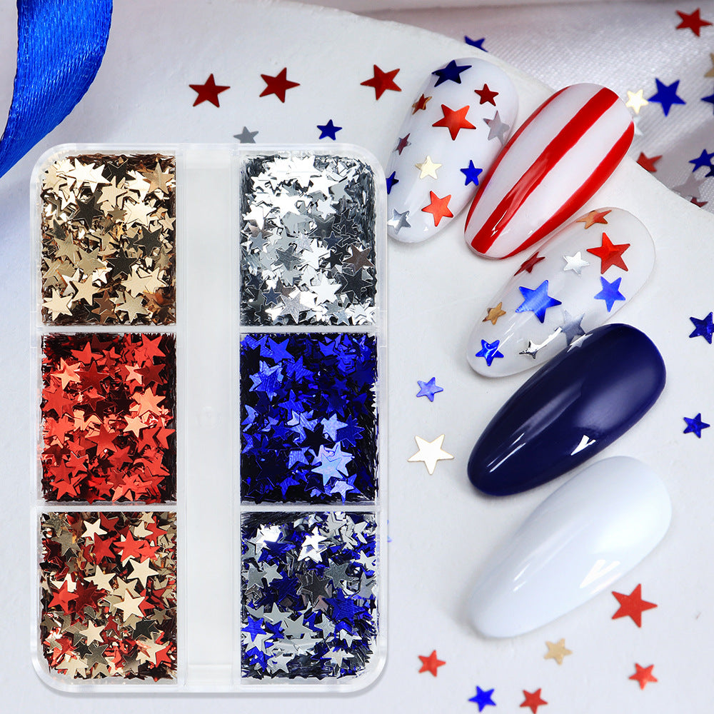 Pentagram Sequins - Thin 4 Colors 3mm and 5mm 3D Holographic Colorful Nail Art Glitter Supplies for Nails DIY Decorations