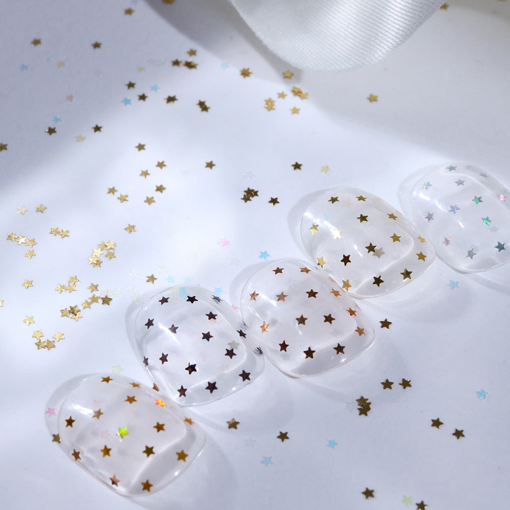 Pentagram Sequins - Thin 1mm 6 Metallic Gloss Colors 3D Holographic Colorful Nail Art Glitter Supplies for Nails DIY Decorations