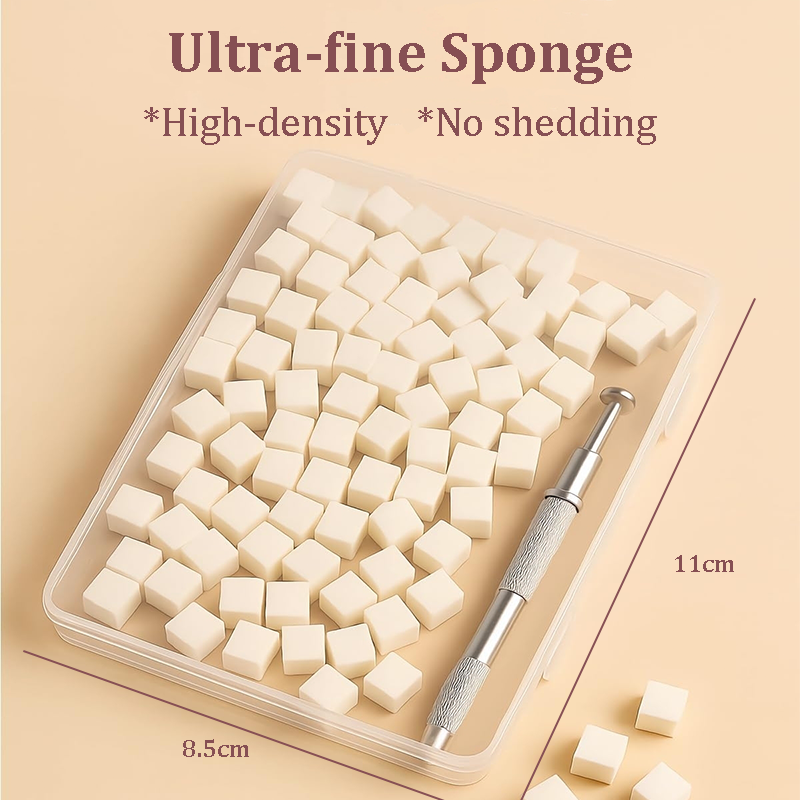 Nail Sponges For Beginner Professional- with Storage Box Grabbing Pen For Ombre Brush Gradient DIY Nail Art