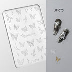 Butterfly Silicone Mold -Shallow Groove for 3D Effect Embossed Stickers, Nail Art Decoration Carving Templates for DIY Precise Pattern