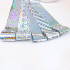 Holographic Foil Transfer -10 Rolls/1 Box Laser Starry Sky Iridescent Star Line Square Dot Nail Art Decals for DIY Decorations Supplies Design