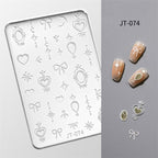 Bow Silicone Mold - Shallow Groove for 3D Effect Embossed Stickers, Nail Art Decoration Carving Templates for DIY Precise Pattern