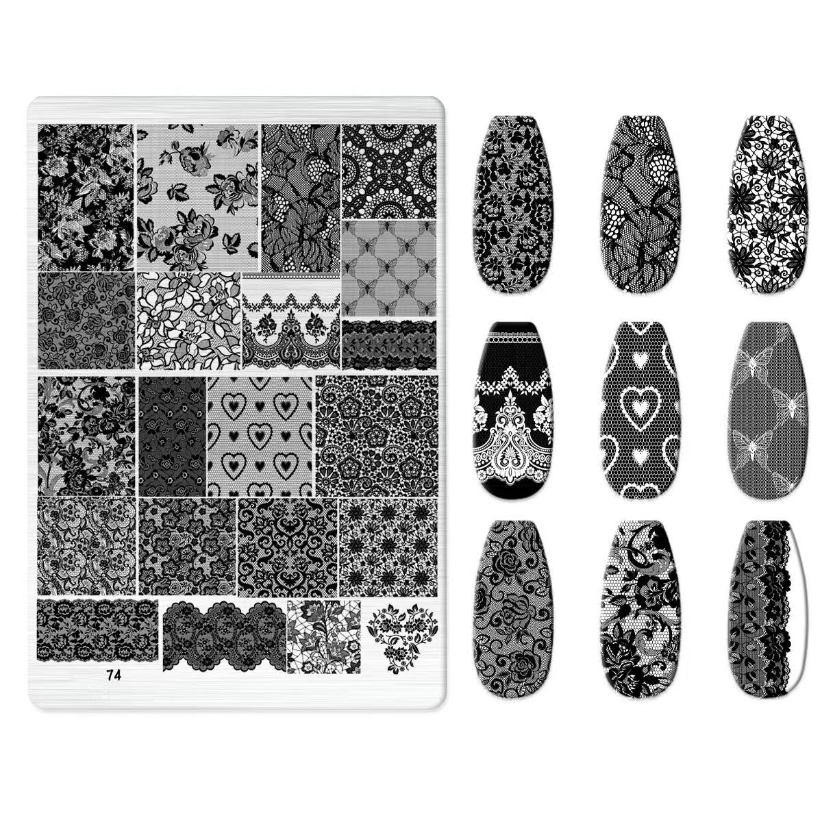 Flowers Theme Nail Art Stamping Plate for DIY Manicure Salon Design Supplies Tools