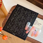 Nail Stencils Stickers for Nail Art Chinese Elements Hollow Nail Guides Decals Templates Supplies