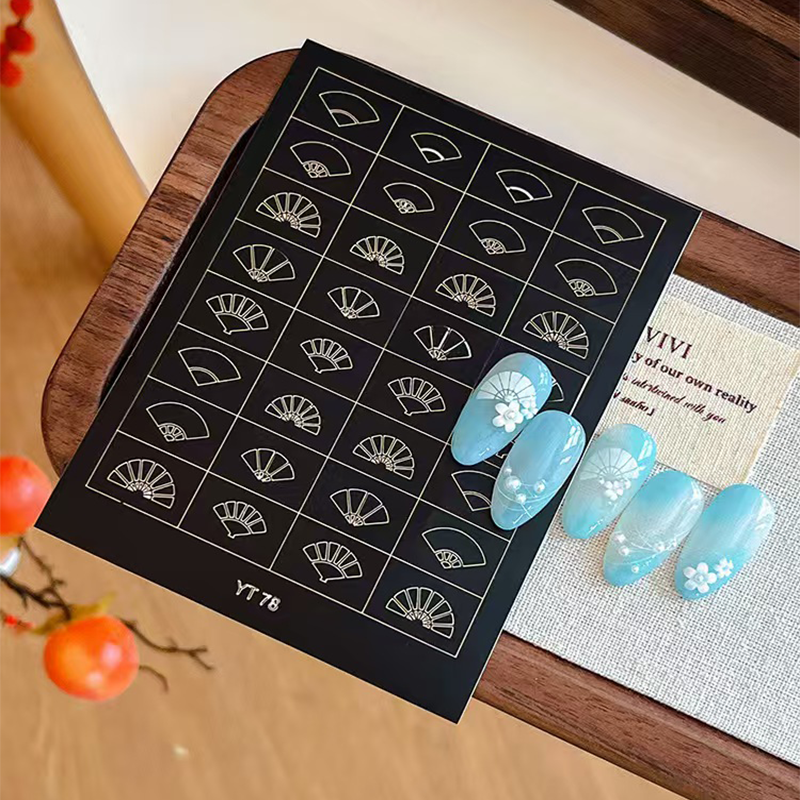 Nail Stencils Stickers for Nail Art Chinese Elements Hollow Nail Guides Decals Templates Supplies