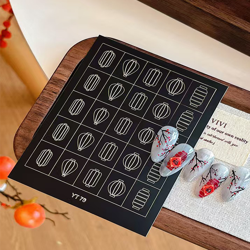 Nail Stencils Stickers for Nail Art Chinese Elements Hollow Nail Guides Decals Templates Supplies