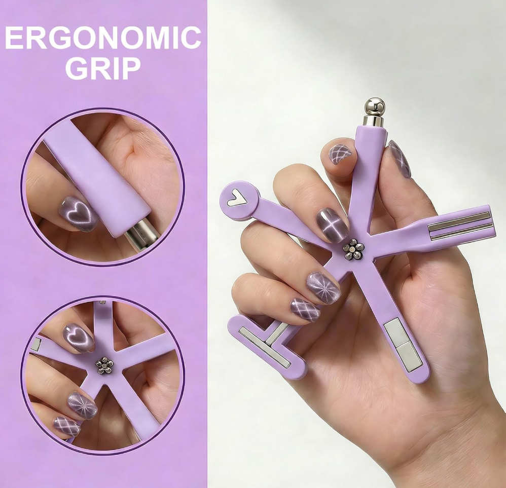 8 in 1 Nail Magnet for Beginner Professional - Cat-Eye Magnet Wand Tool for Nail Art