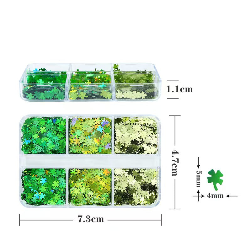 Clover Sequins SFC02 - Thin 6 Colors 3D Holographic Colorful Nail Art Glitter Supplies for Nails DIY Decorations
