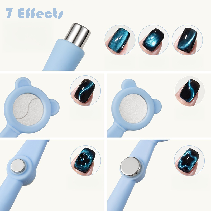 7 in 1 Nail Magnet for Beginner Professional - Cat-Eye Magnet Wand Tool for Nail Art