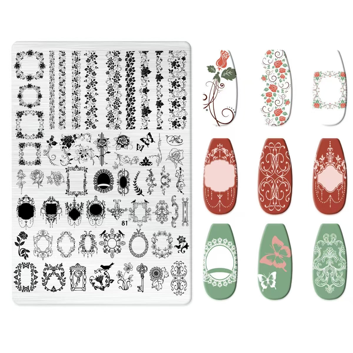 Flowers Theme Nail Art Stamping Plate for DIY Manicure Salon Design Supplies Tools