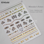 3D Stickers - Metallic Sheen Cross Snake Skull Self-Adhesive Gothic Dark Romance Decals for Nail Art Decoration