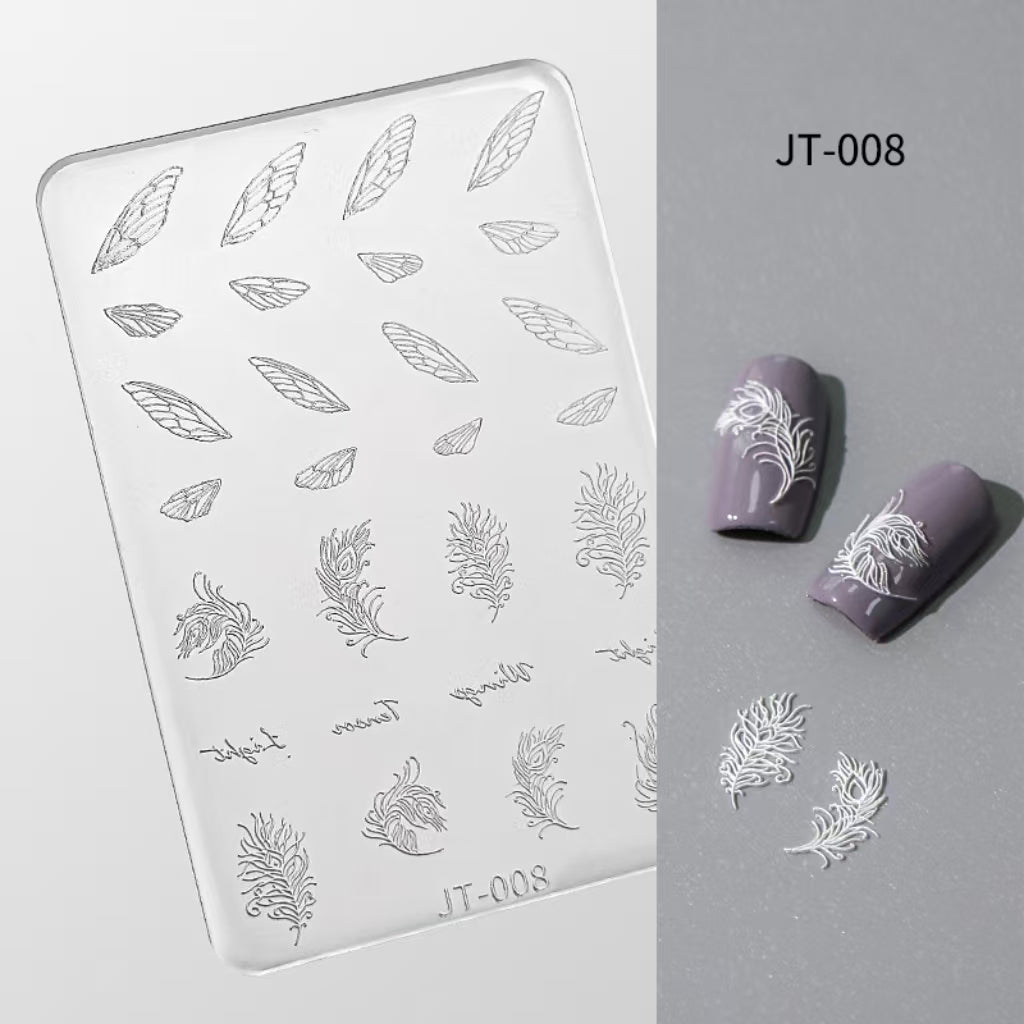 Butterfly Silicone Mold -Shallow Groove for 3D Effect Embossed Stickers, Nail Art Decoration Carving Templates for DIY Precise Pattern