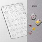 Heart 3D Shallow Embossed Mold - 3D Nail Art Sticker Effect Silicone Groove Carving Templates for DIY Precise Pattern