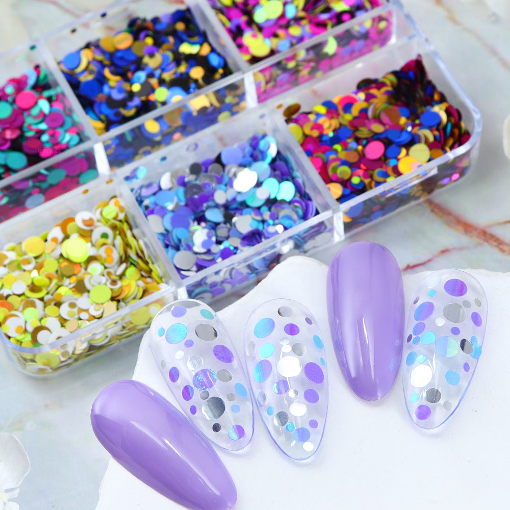 Round Sequins - Thin Multiple Colors and Sizes 3D Holographic Colorful Circular Nail Art Glitter Supplies for Nails DIY Decorations