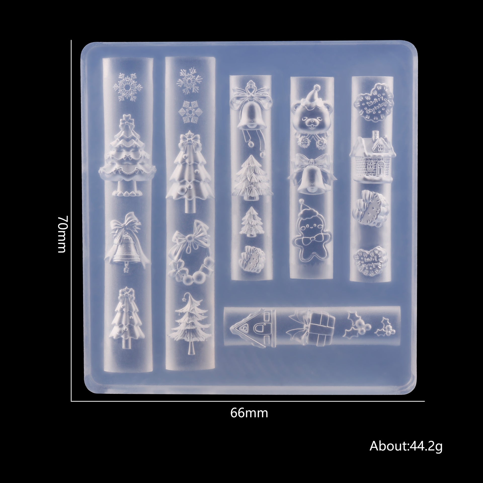 Christmas Silicone Mold - Deep Groove for 3D Nail Charm, Snowman Santa Reindeer Nail Art Sculpture Decoration Carving Templates for DIY Precise Pattern