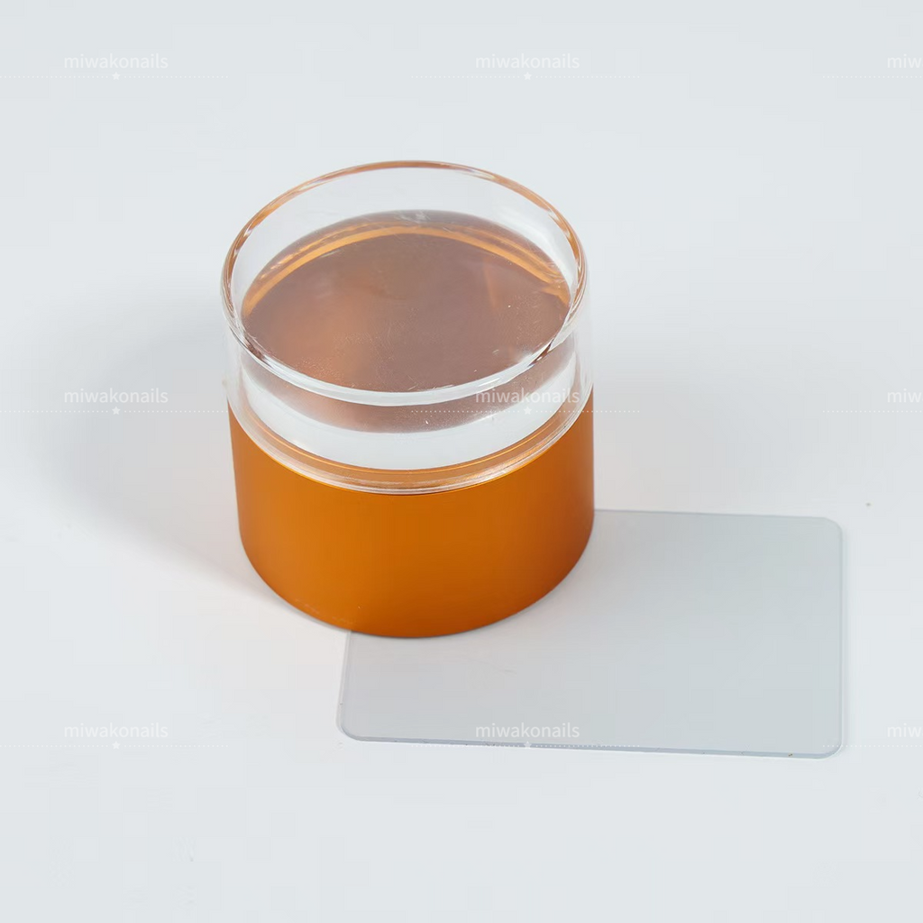 Stamper for Professional - High Tack Ultra Elastic 40mm Wider Lager Silicone with Cap, Aluminum Body, No Misplacement for Stamping DIY, French Tip