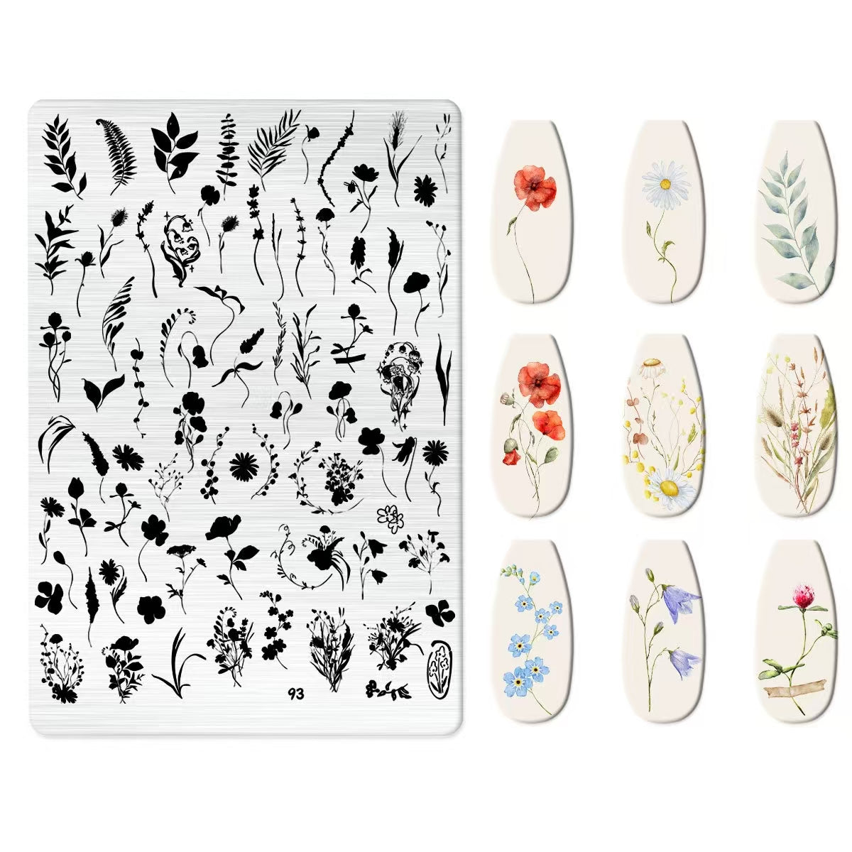 Flowers Theme Nail Art Stamping Plate for DIY Manicure Salon Design Supplies Tools