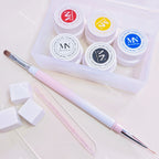 5 Colors 8g Painting Stamping Patting Nails Art Gel for Gradient Ombre French Tip Effect with Sponge Brush