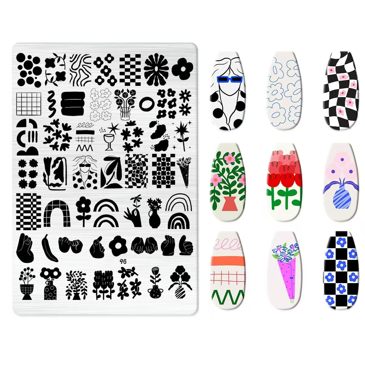 Flowers Theme Nail Art Stamping Plate for DIY Manicure Salon Design Supplies Tools