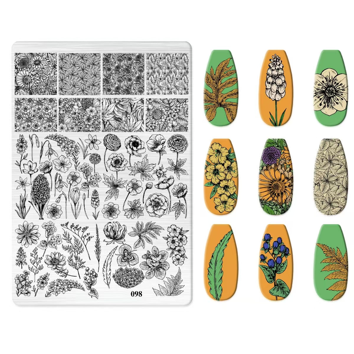 Flowers Theme Nail Art Stamping Plate for DIY Manicure Salon Design Supplies Tools