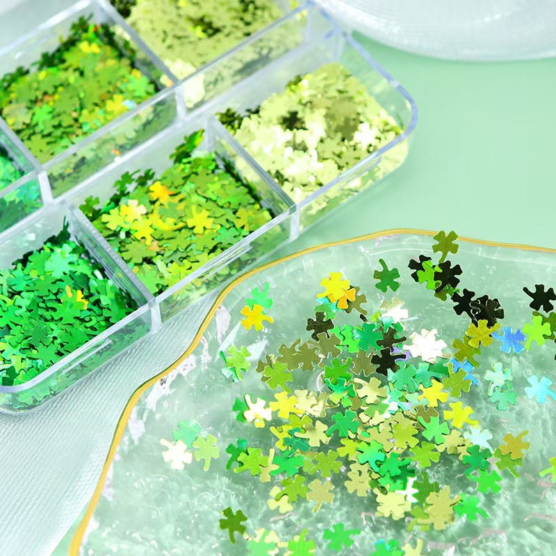 Clover Sequins SFC02 - Thin 6 Colors 3D Holographic Colorful Nail Art Glitter Supplies for Nails DIY Decorations