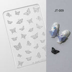 Butterfly Silicone Mold -Shallow Groove for 3D Effect Embossed Stickers, Nail Art Decoration Carving Templates for DIY Precise Pattern
