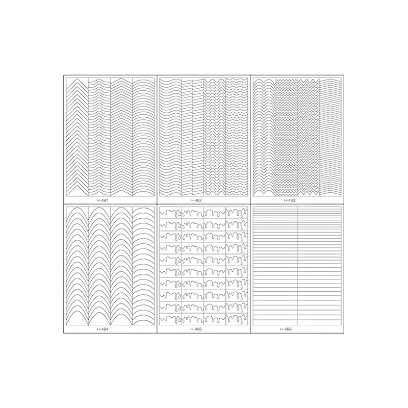 Linear Guide Stickers - French Curve Line Classic Style Patterns Self-adhesive Reusable Gel Airbrush Nail Stencils Decals Templates Supplies Vinyl for beginners easy DIY Manicure