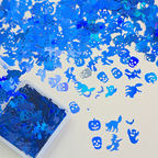 Halloween Sequins - Ultra-Thin Mix Skull Pumpkin Bat Ghost Cat Witch Design 3D Holographic Nail Art Glitter Supplies for Nails DIY Decorations