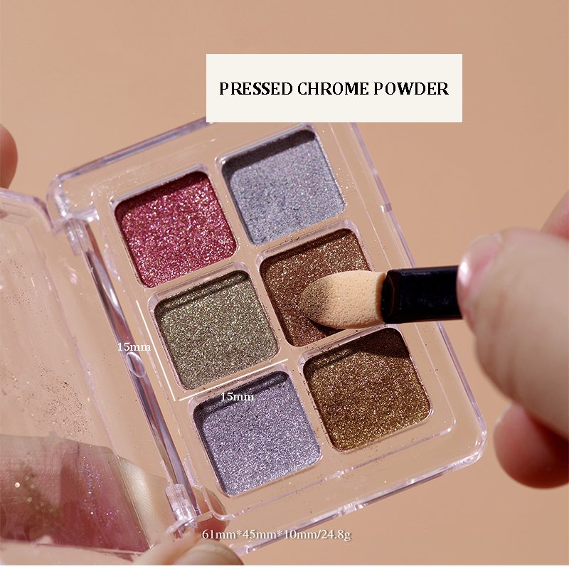 Chrome Powder for Beginner Professional - 6-in-1 Colors Holographic Unicorn Iridescent Nail Powder Palette , Metallic Mirror Effect Light Pigment for Nail Art