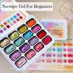 16 Colors Nail Gel Palette - Ombre Gradient Blush Blooming Stamping Painting Blending Colors Nail Gel for Beginners & Pros Salon Grade Finish DIY use
