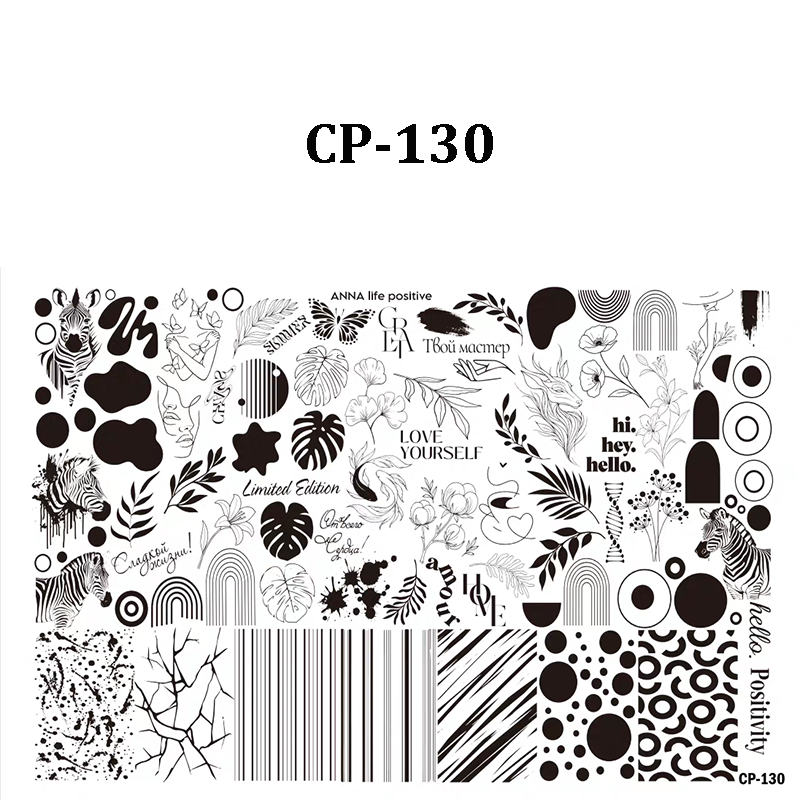 Plant Stamping Plate - Bamboo Monstera Cute Realistic style Nail Art for DIY Manicure Salon Design Supplies Tools