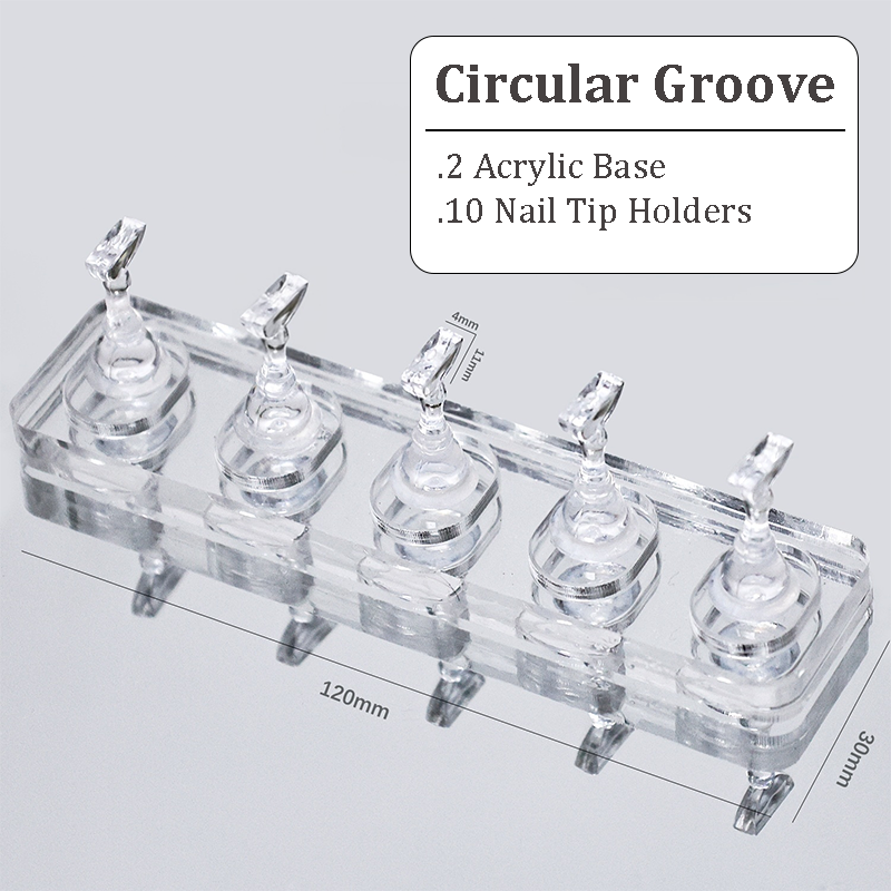 2pcs Acrylic Nail Stands -  False Nails Holder for Beginner Professional Painting Nails Practices Nail Art Kit Accessories, Clear